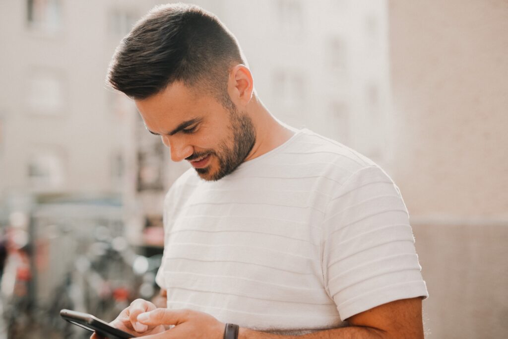 Someone looking at a cellphone